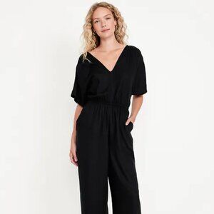 Women’s Wide Leg Jumpsuit Old Navy Petite Large Black NWT